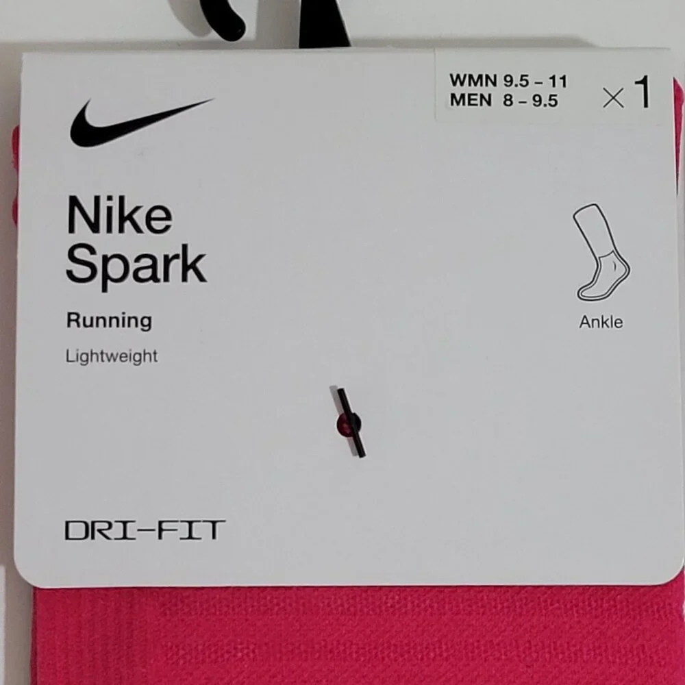 Nike‎ Spark Running Ankle Socks Women 9.5-11 Men 8-9.5 Lightweight Reflective